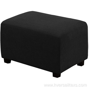 Jacquard Checked Stretch Storage Ottoman Covers Slipcovers